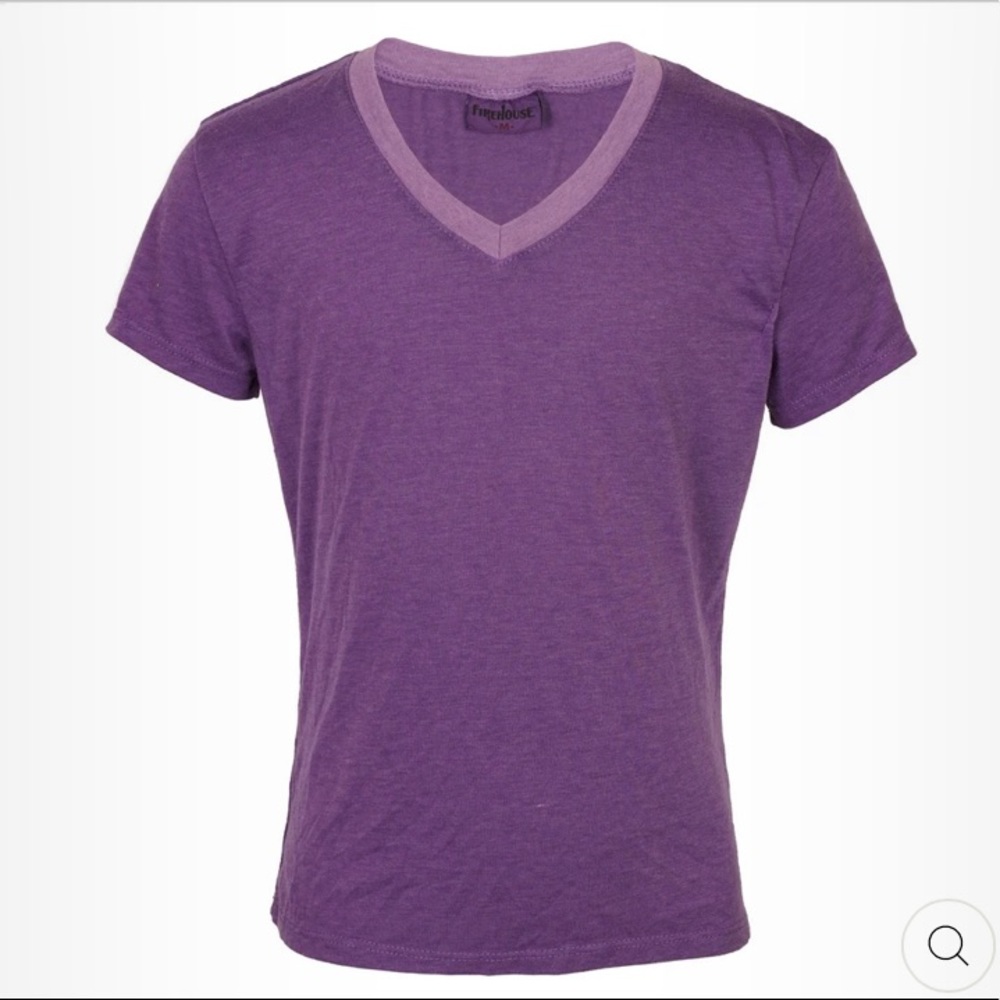 firehouse purple V neck Tee